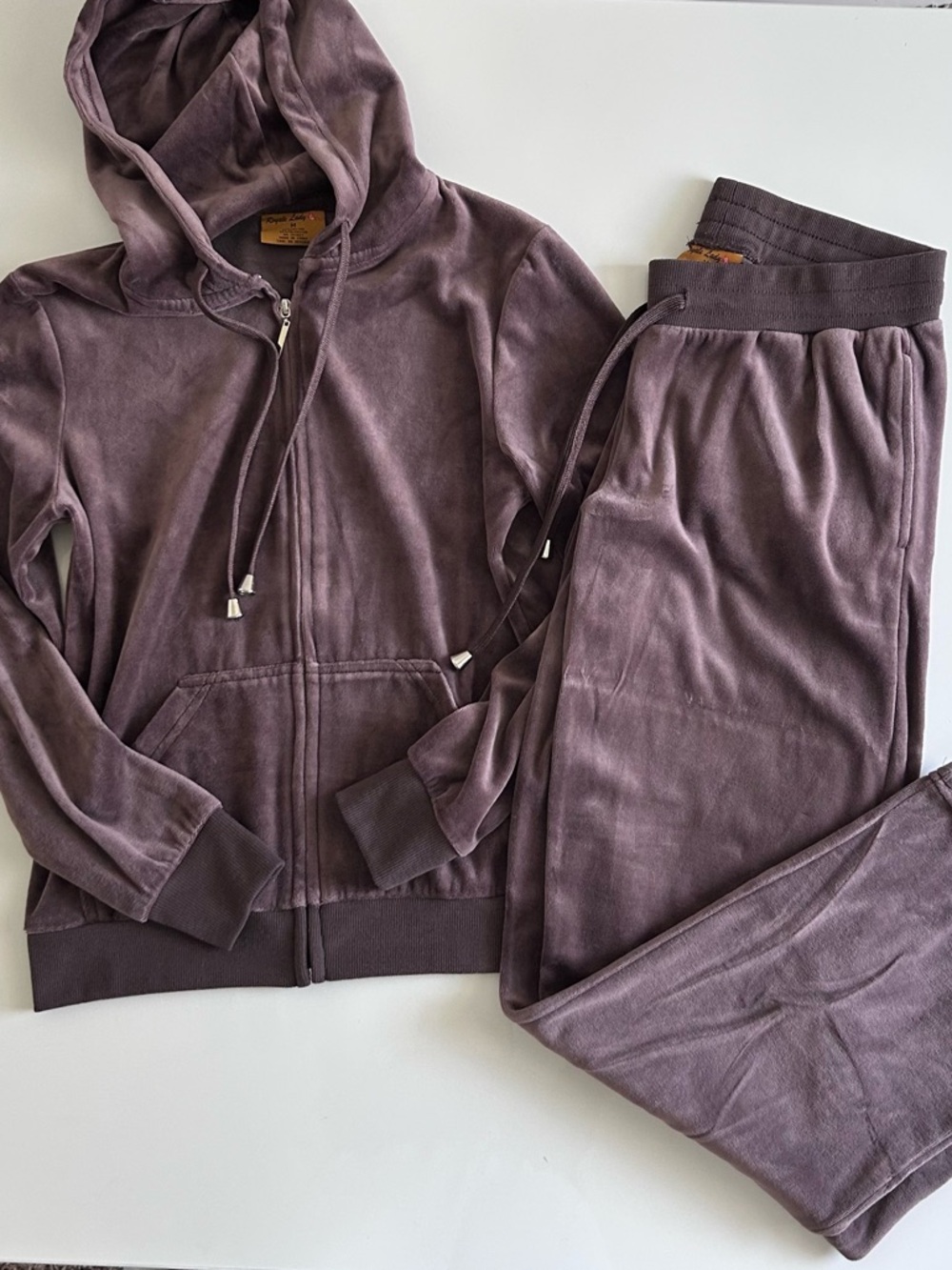 Royale Lady Velour Brown Tracksuit Set - M